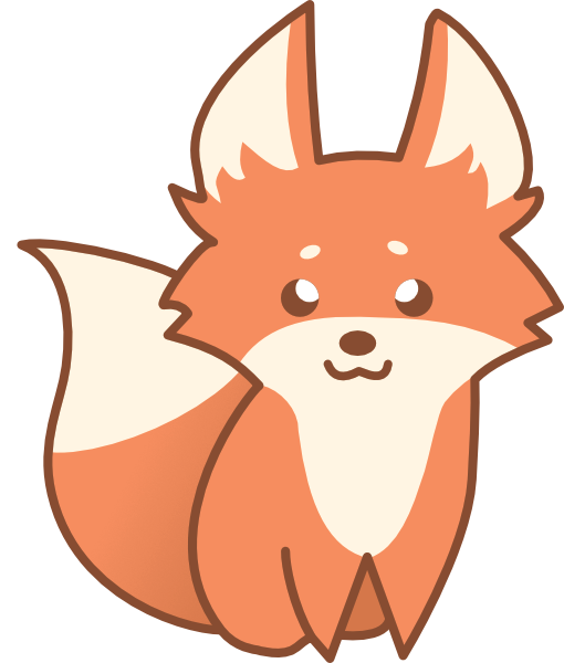 Cute illustrated fox sitting